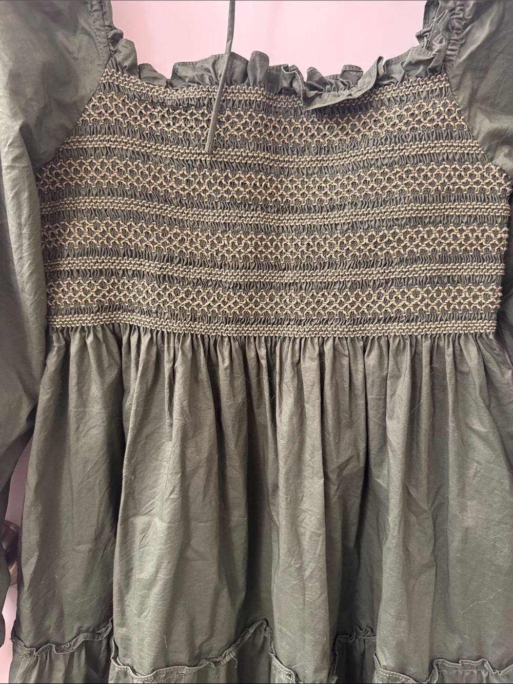 Hill House The Nap Dress Forest Green Smocked Square-Neck - like new! - Picture 9 of 9